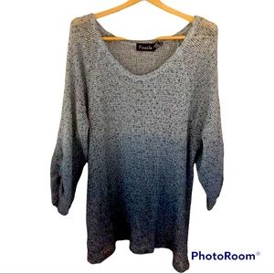 Frazzle Two Tone Blue Knit Sweater.
